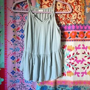 MAURICES Rayon Blue Green Flowy Boho Tank Size Small